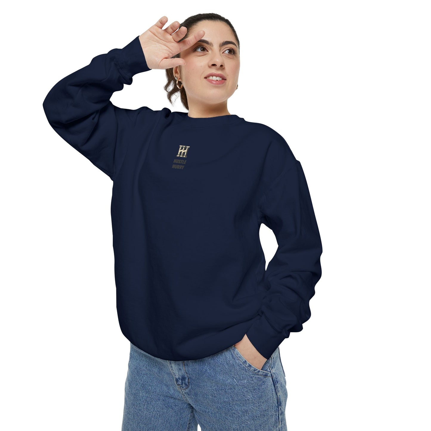 HUSTLE HURRY Sweatshirt, Cozy Garment-Dyed Sweater