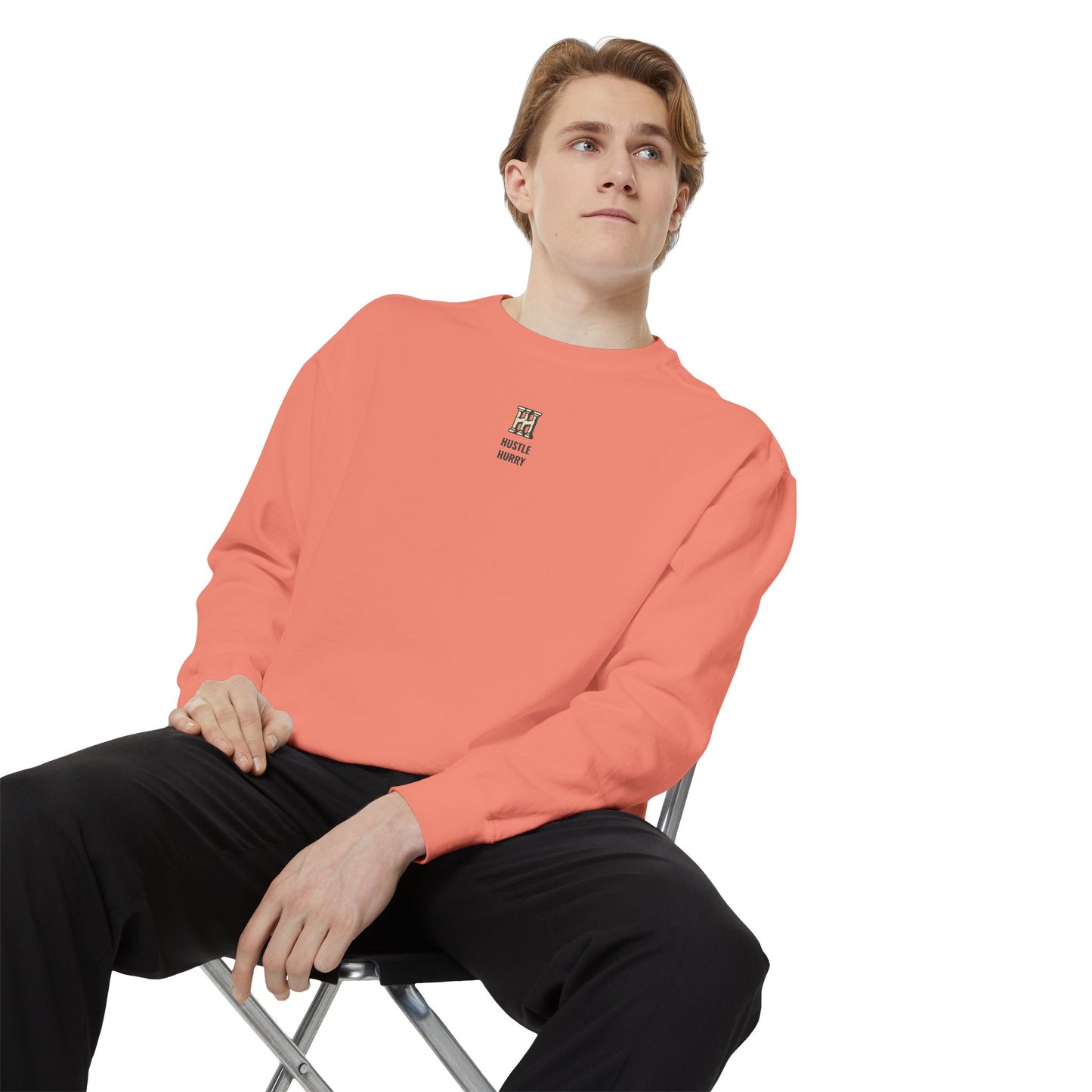 HUSTLE HURRY Sweatshirt, Cozy Garment-Dyed Sweater