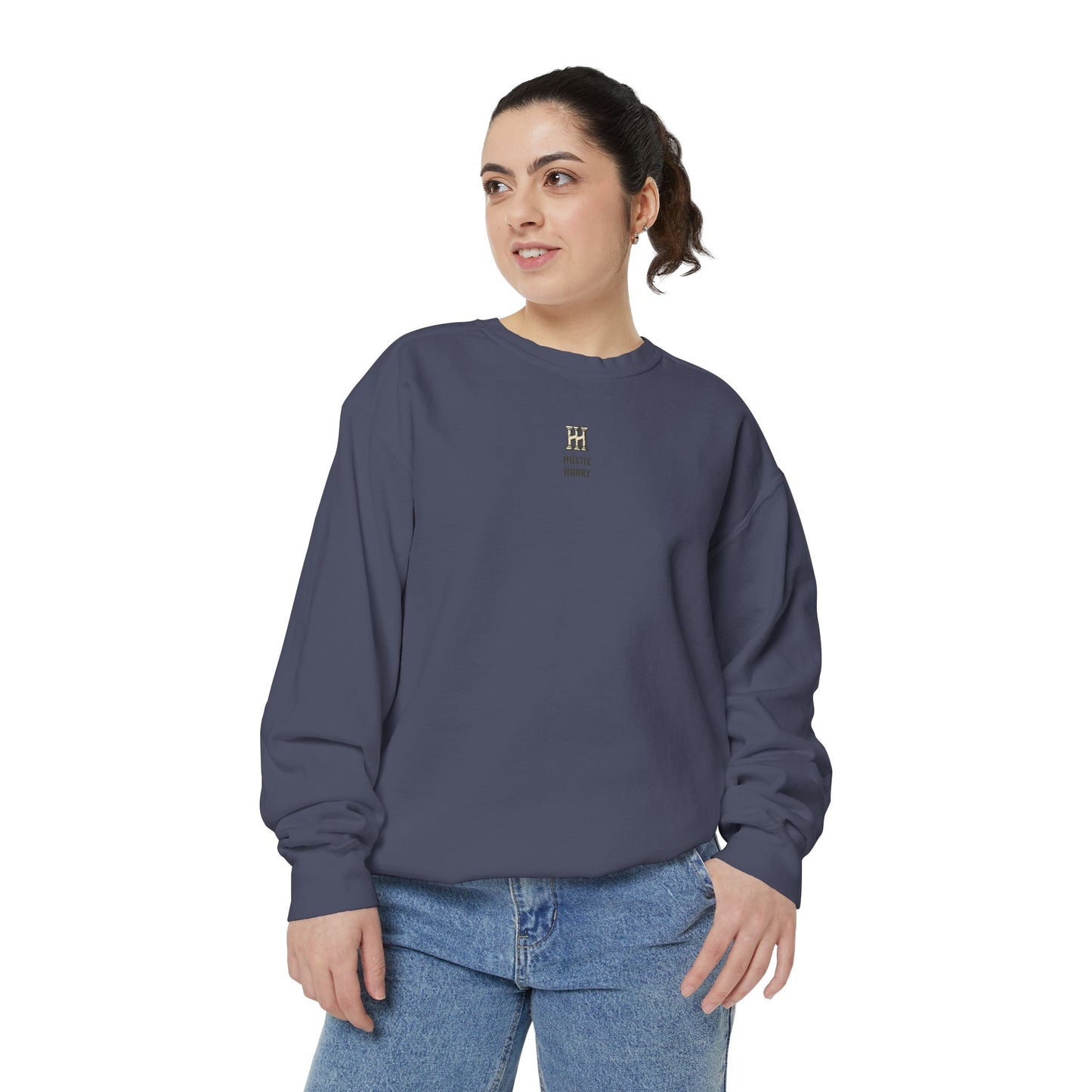 HUSTLE HURRY Sweatshirt, Cozy Garment-Dyed Sweater