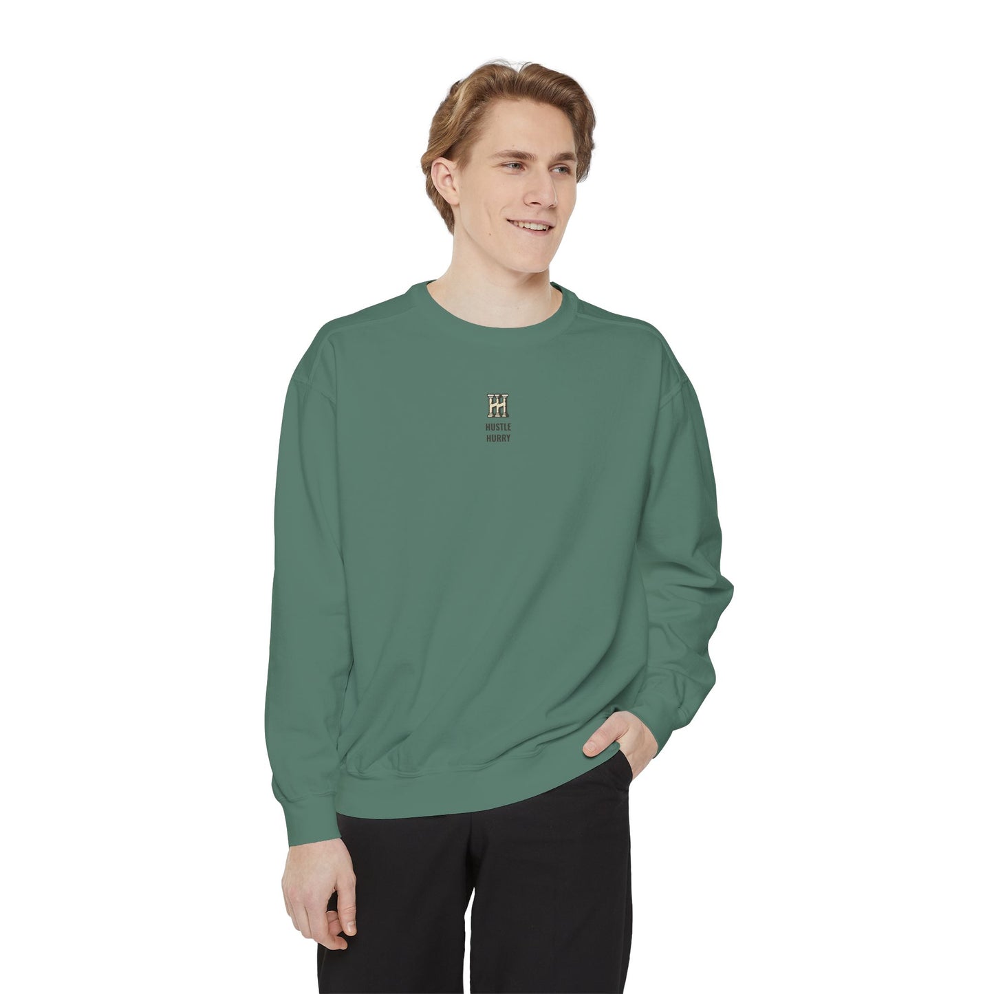 HUSTLE HURRY Sweatshirt, Cozy Garment-Dyed Sweater
