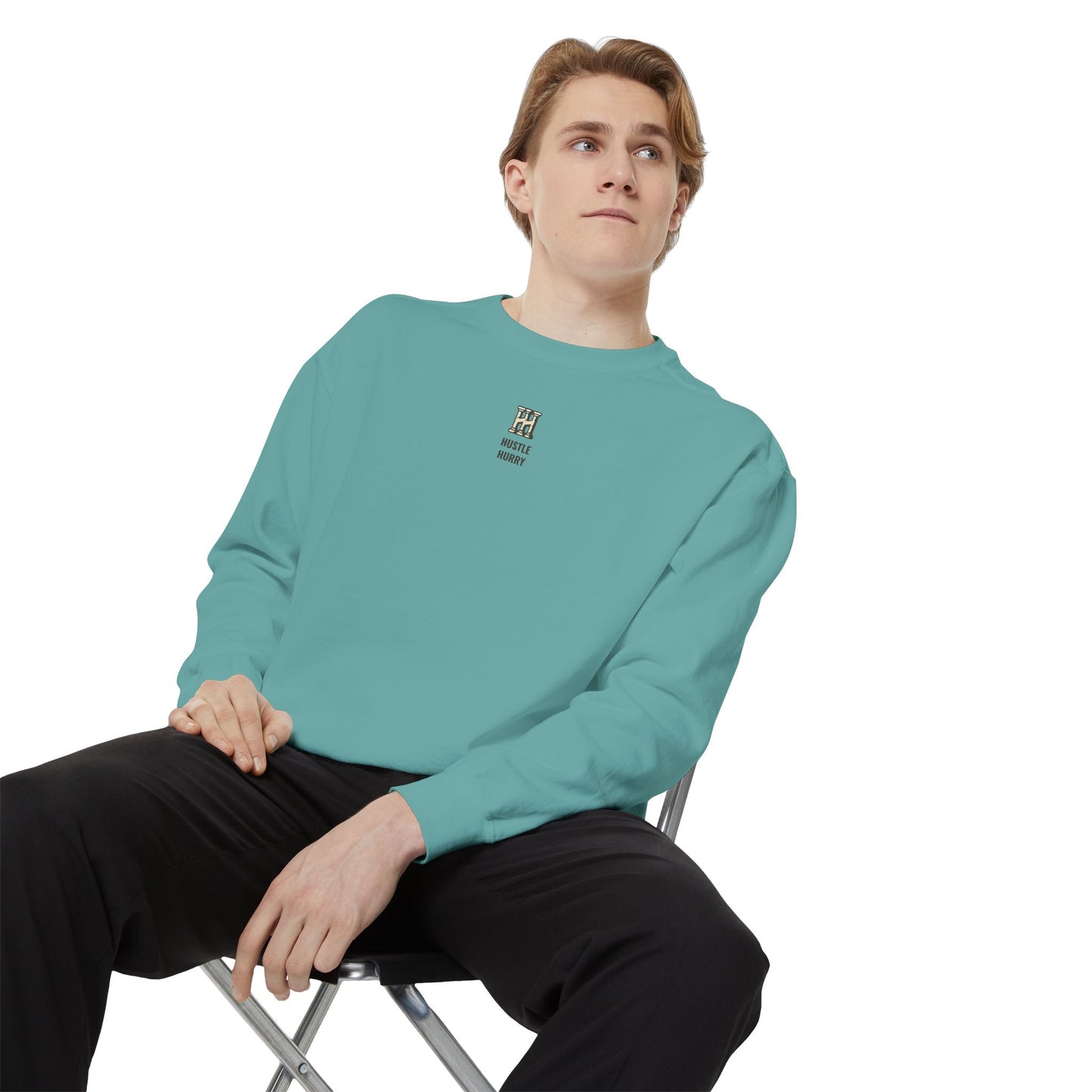 HUSTLE HURRY Sweatshirt, Cozy Garment-Dyed Sweater