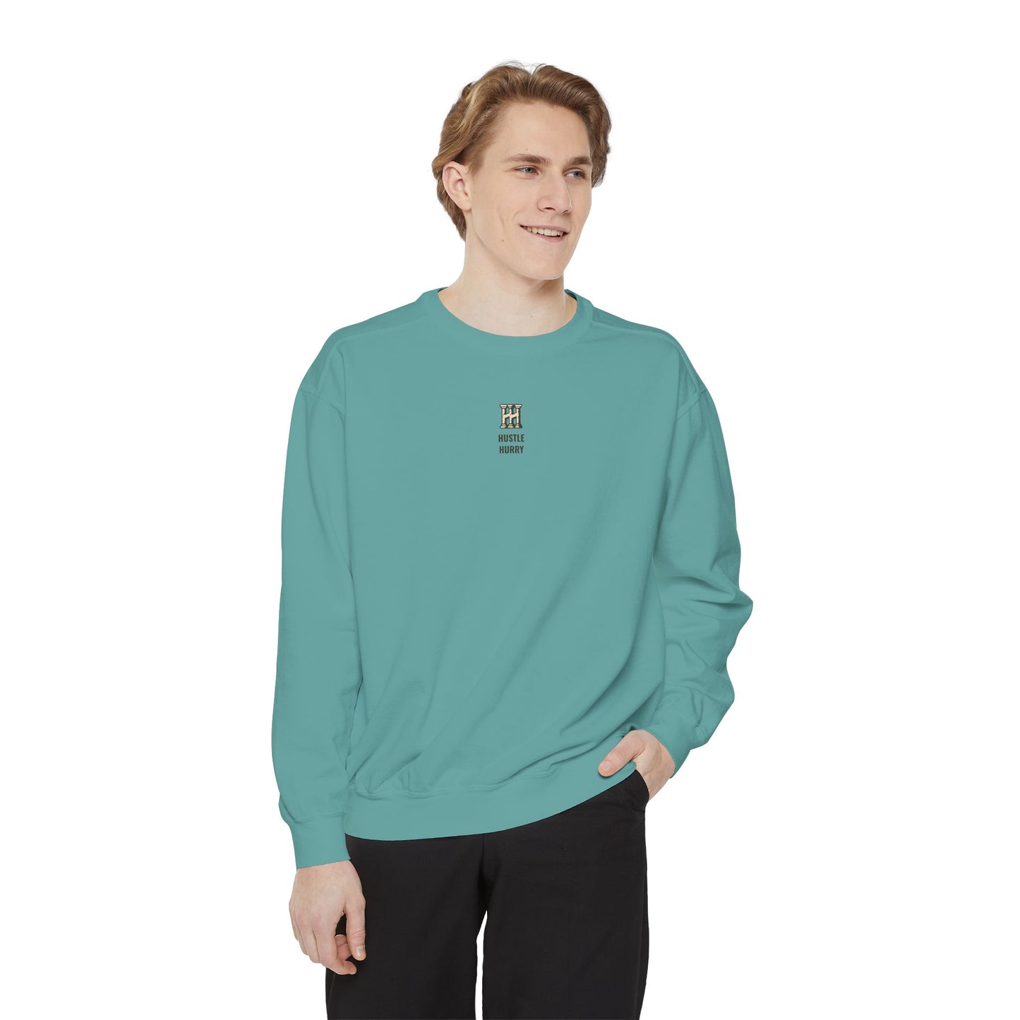 HUSTLE HURRY Sweatshirt, Cozy Garment-Dyed Sweater