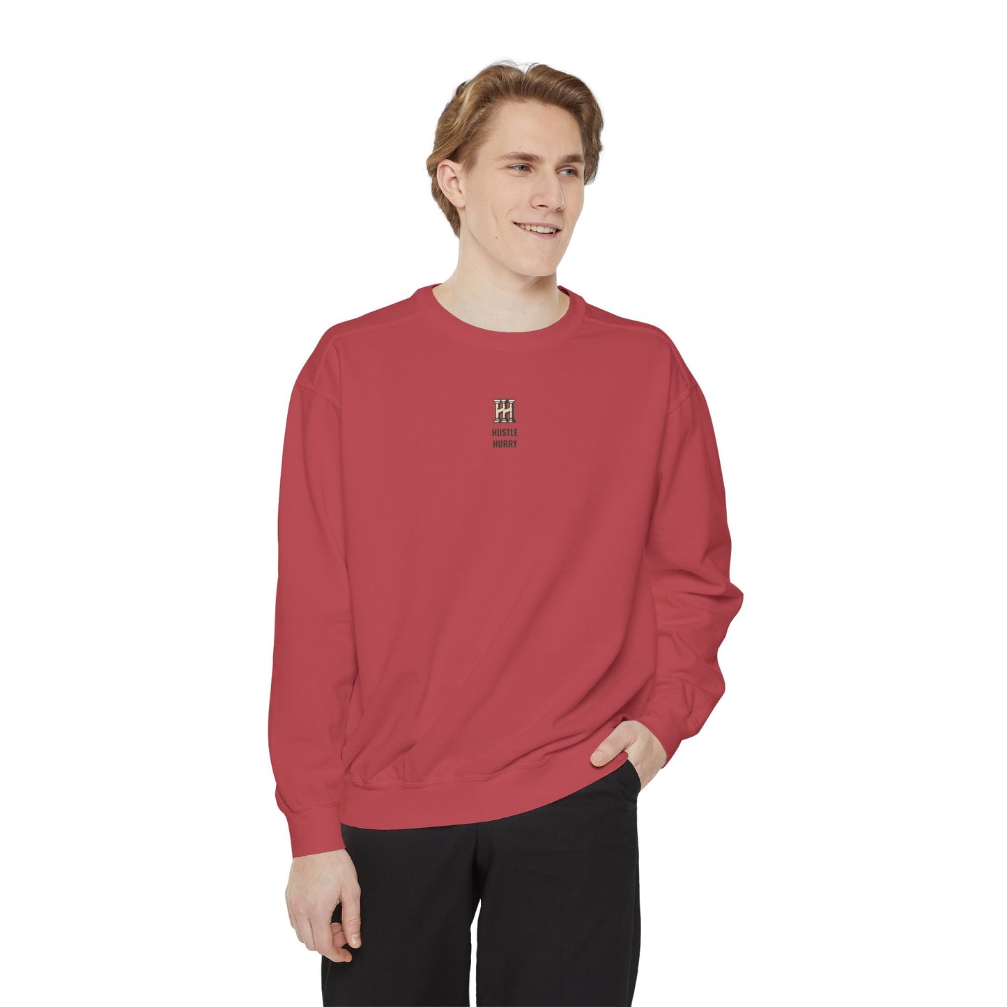 HUSTLE HURRY Sweatshirt, Cozy Garment-Dyed Sweater