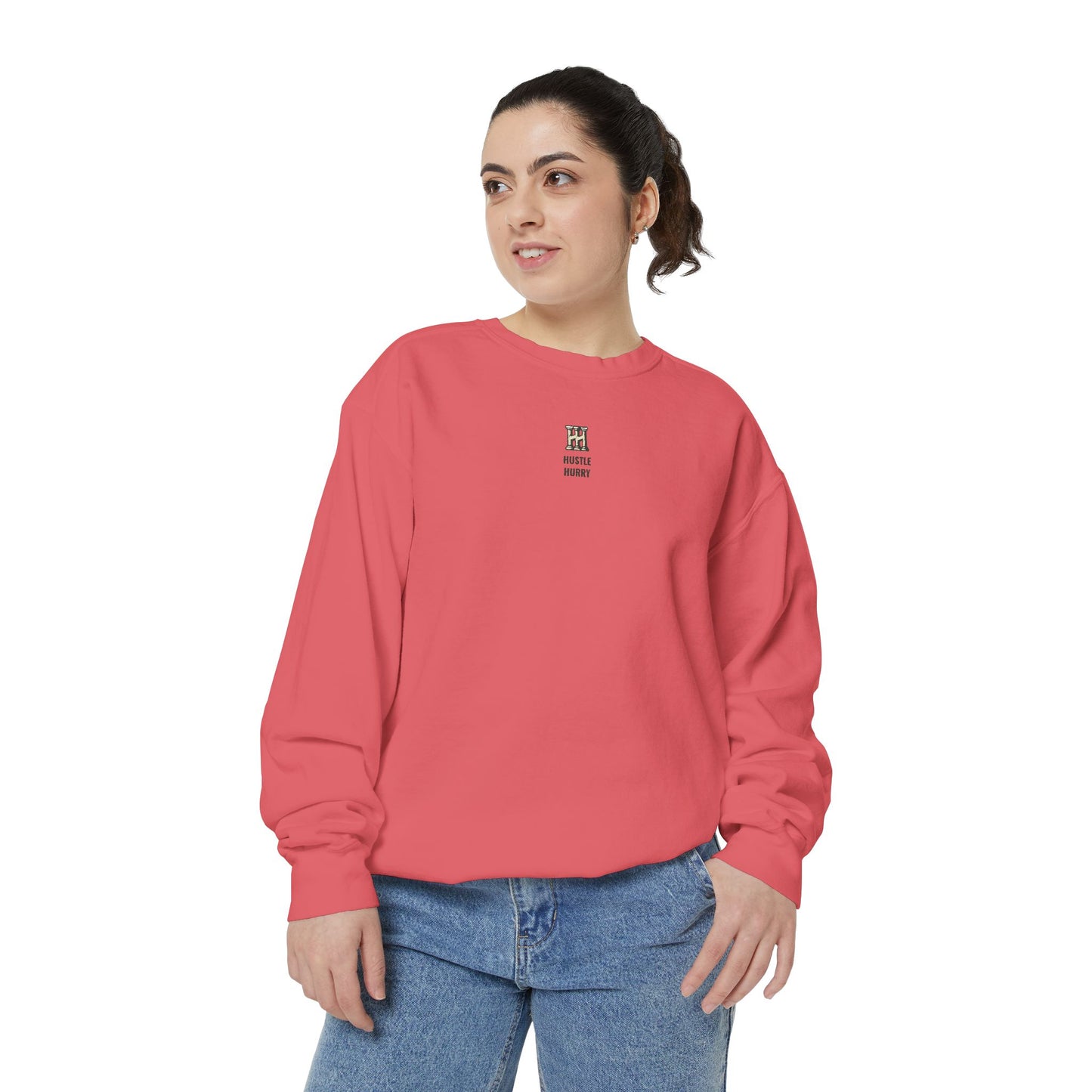 HUSTLE HURRY Sweatshirt, Cozy Garment-Dyed Sweater