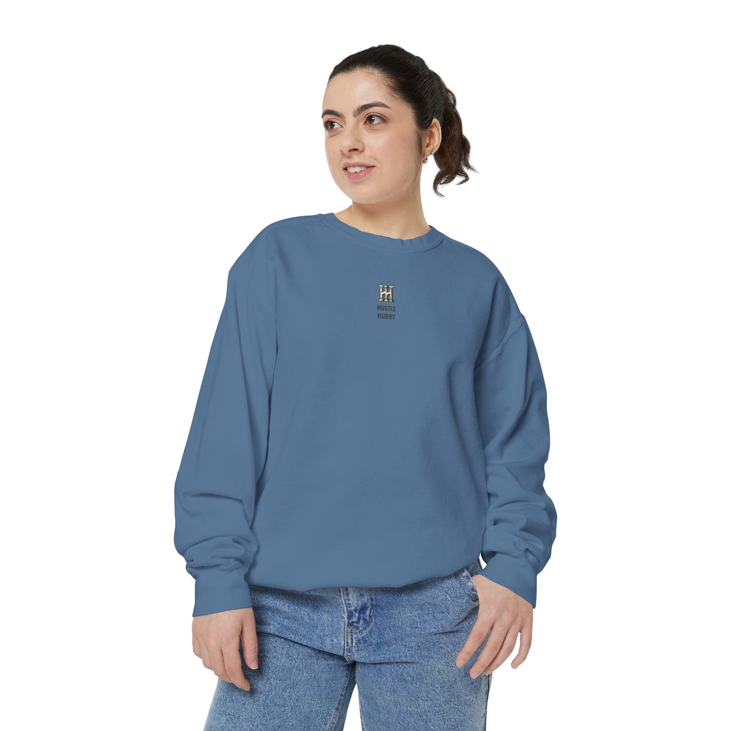HUSTLE HURRY Sweatshirt, Cozy Garment-Dyed Sweater