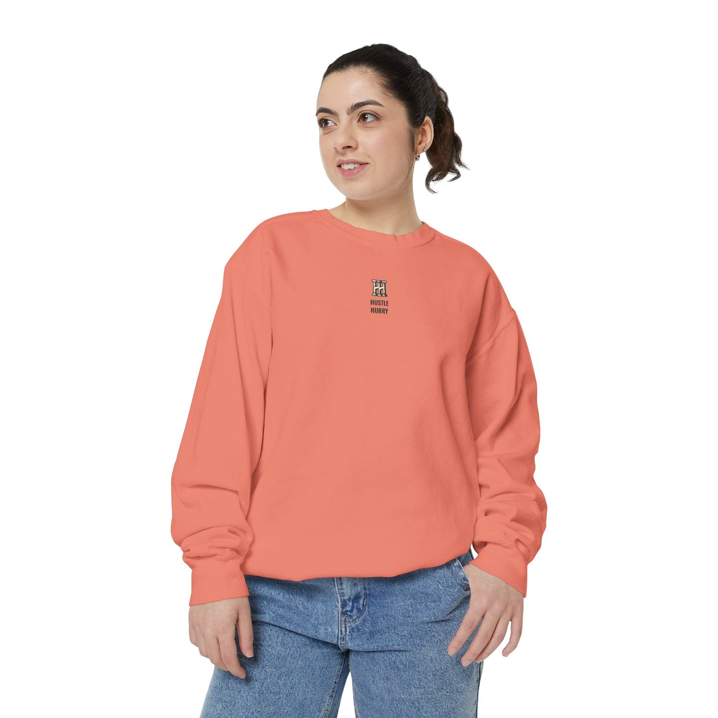 HUSTLE HURRY Sweatshirt, Cozy Garment-Dyed Sweater