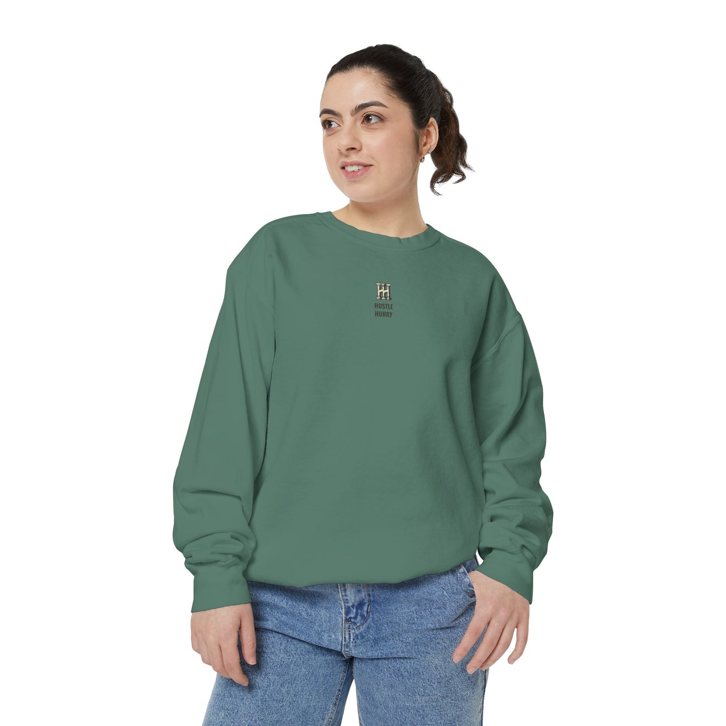 HUSTLE HURRY Sweatshirt, Cozy Garment-Dyed Sweater