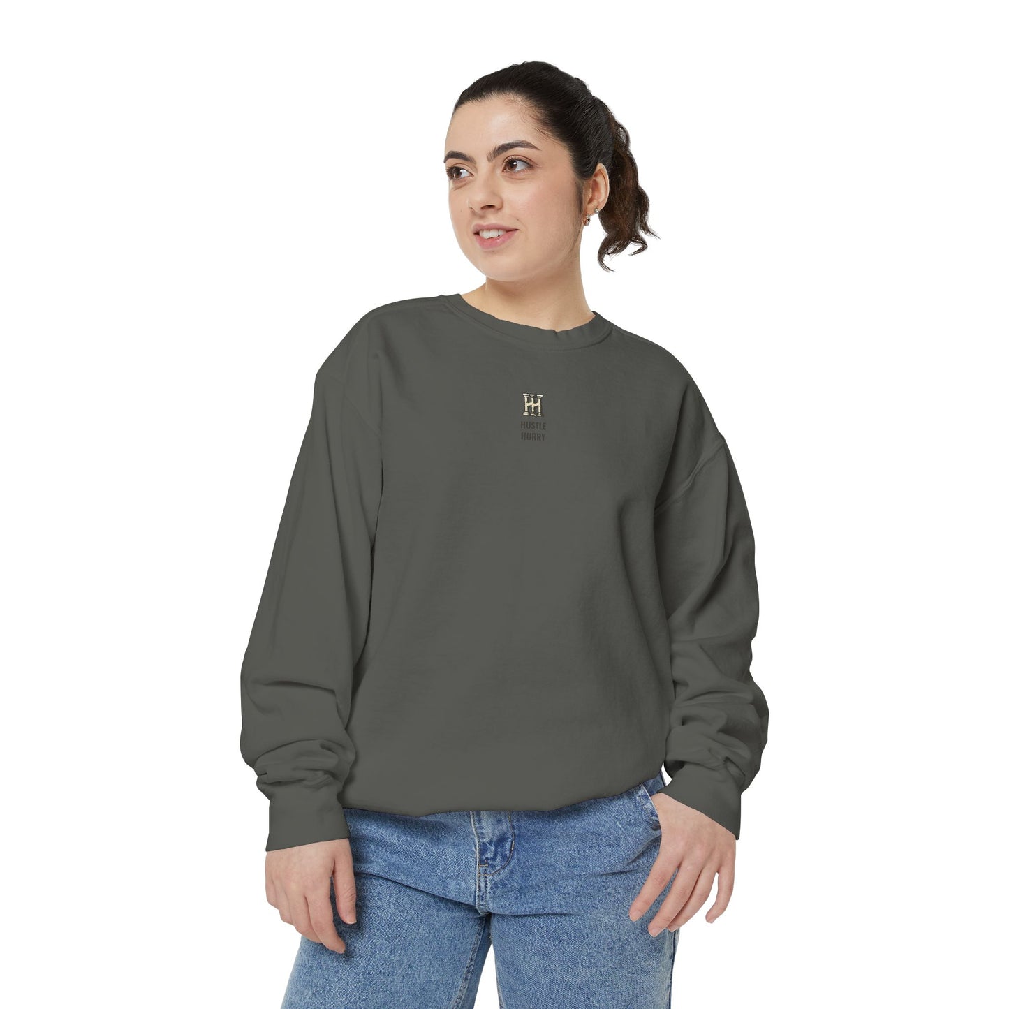 HUSTLE HURRY Sweatshirt, Cozy Garment-Dyed Sweater