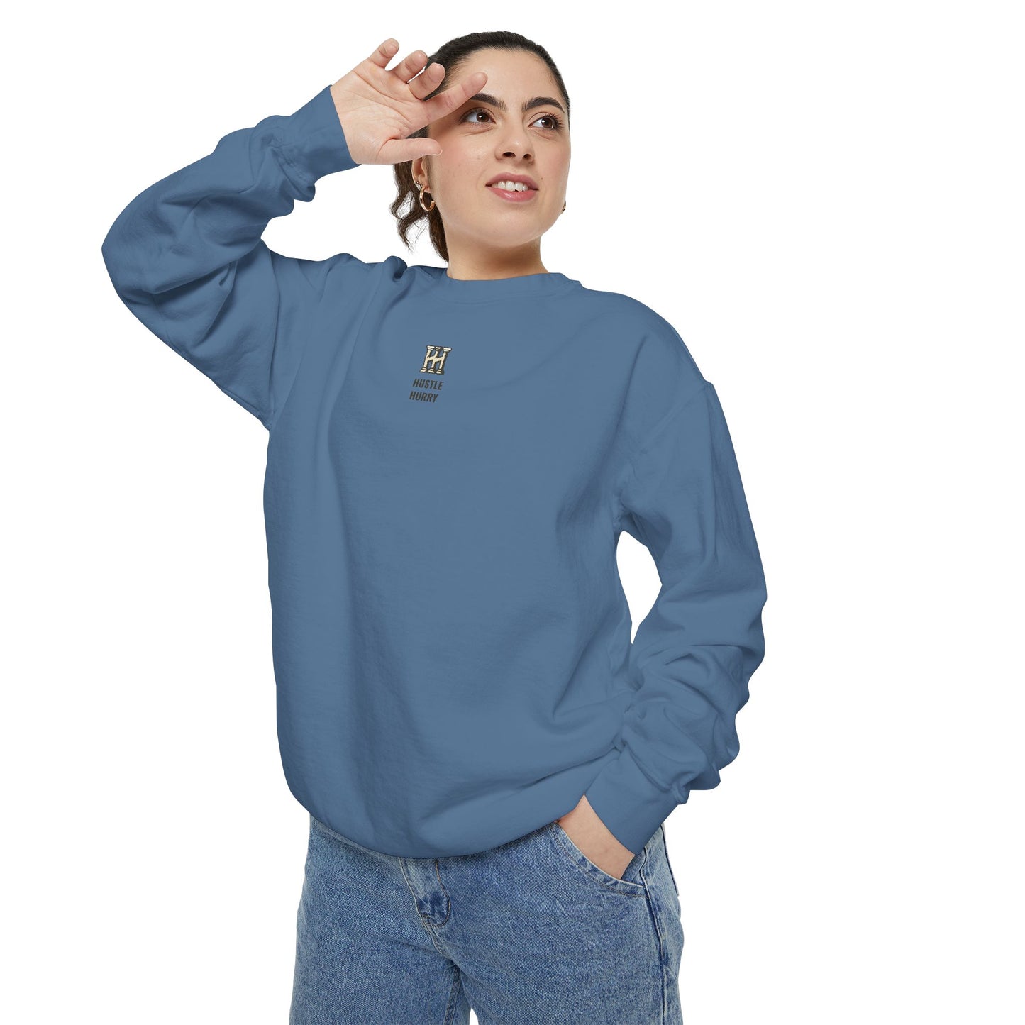 HUSTLE HURRY Sweatshirt, Cozy Garment-Dyed Sweater