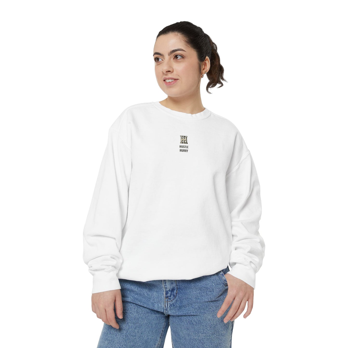 HUSTLE HURRY Sweatshirt, Cozy Garment-Dyed Sweater