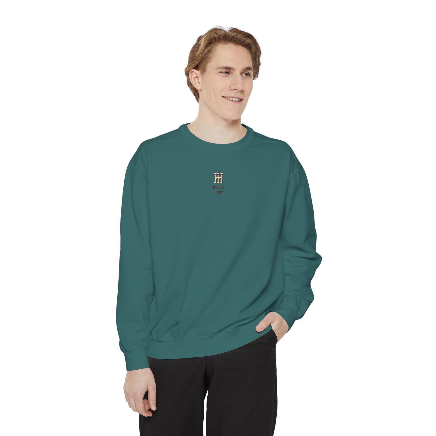HUSTLE HURRY Sweatshirt, Cozy Garment-Dyed Sweater