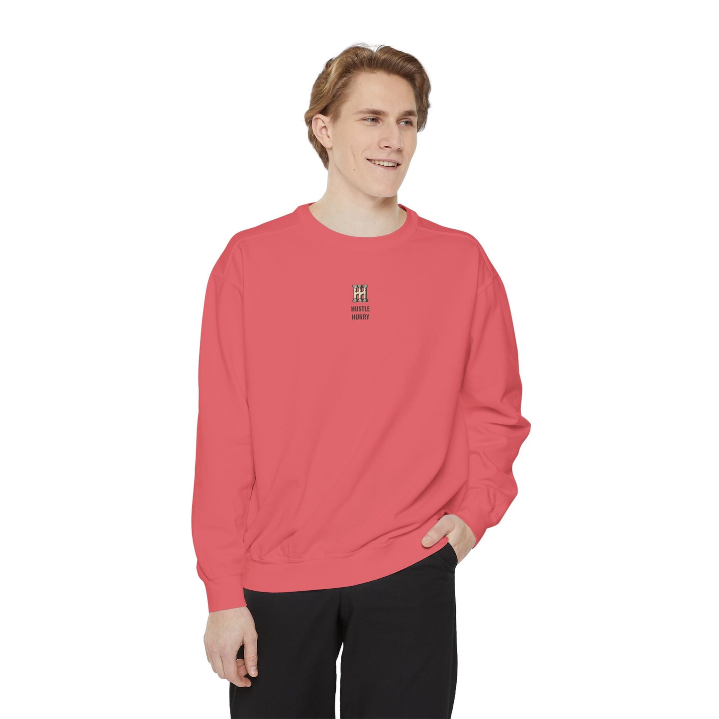 HUSTLE HURRY Sweatshirt, Cozy Garment-Dyed Sweater
