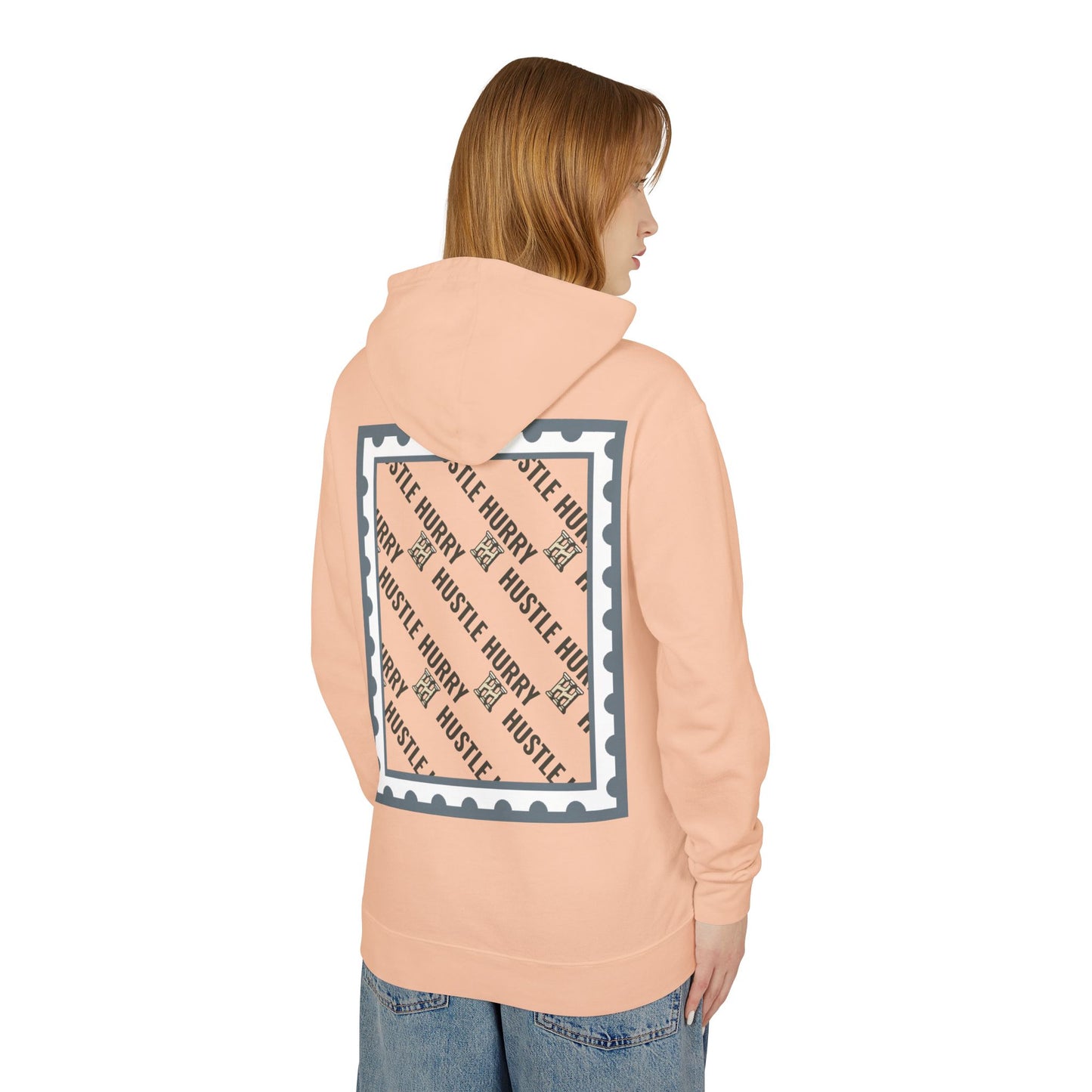 Hustle & Hurry Design, Lightweight Hooded Sweatshirt