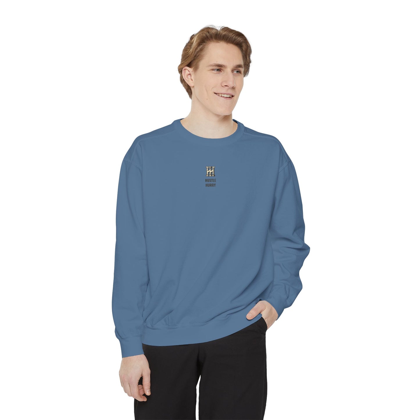 HUSTLE HURRY Sweatshirt, Cozy Garment-Dyed Sweater