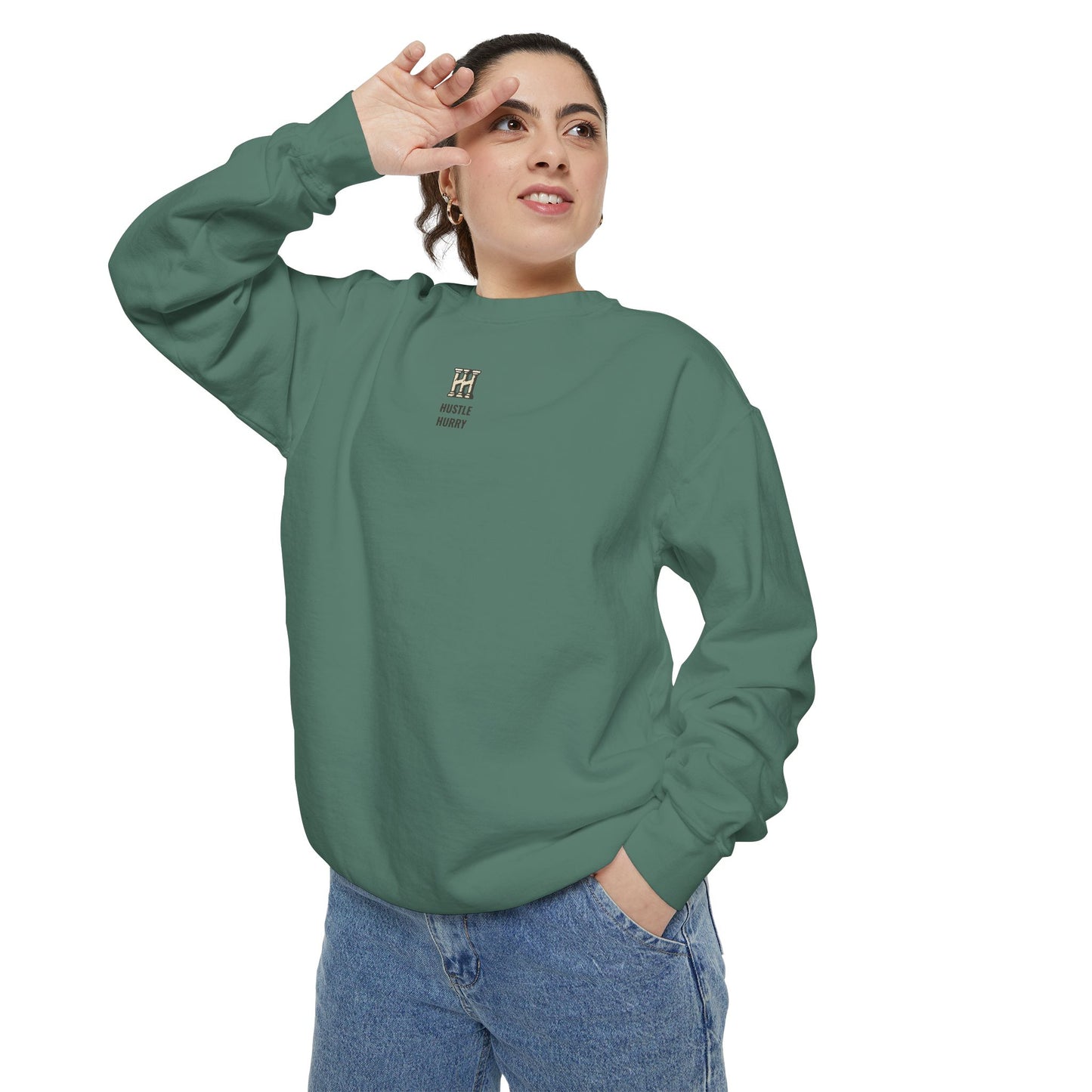 HUSTLE HURRY Sweatshirt, Cozy Garment-Dyed Sweater