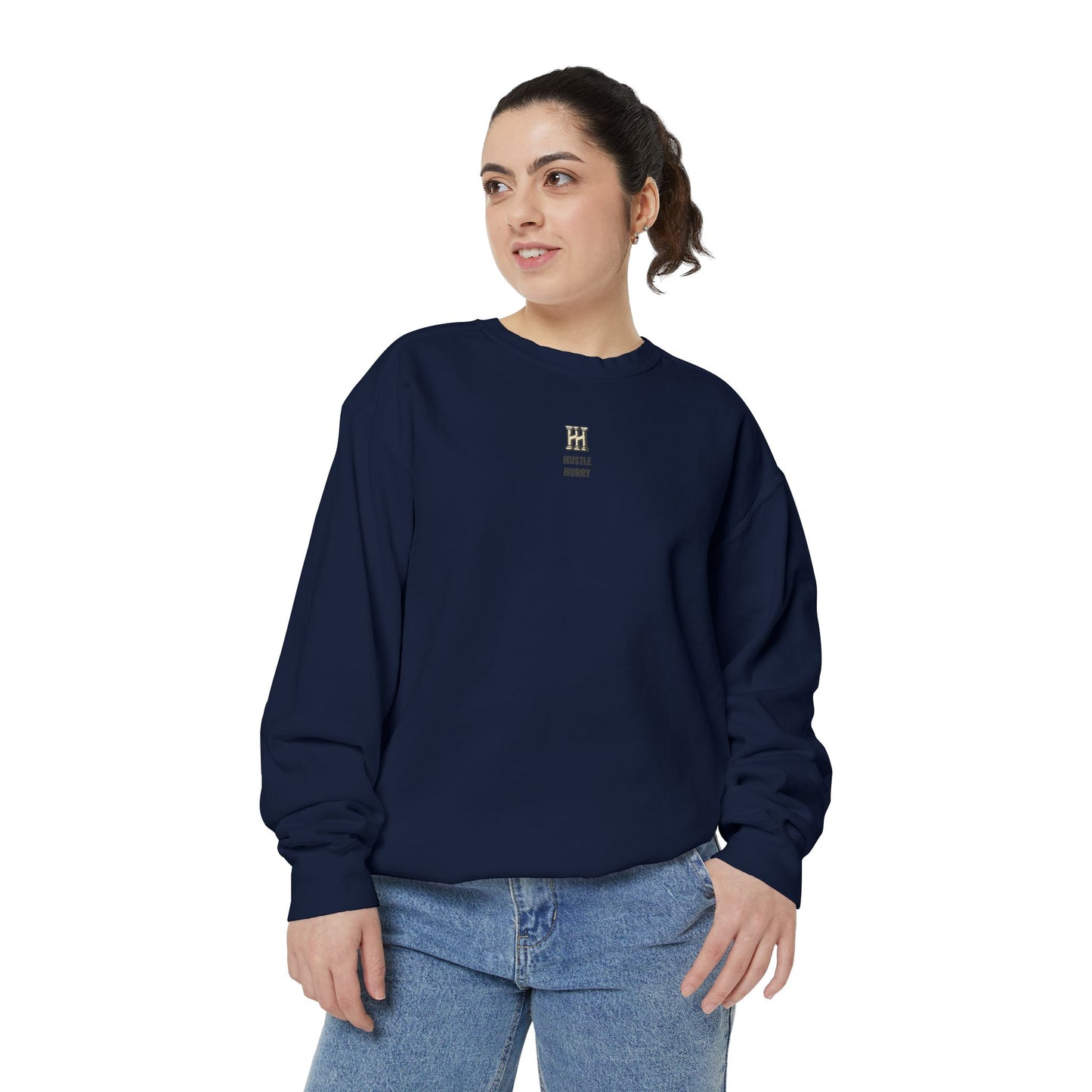 HUSTLE HURRY Sweatshirt, Cozy Garment-Dyed Sweater