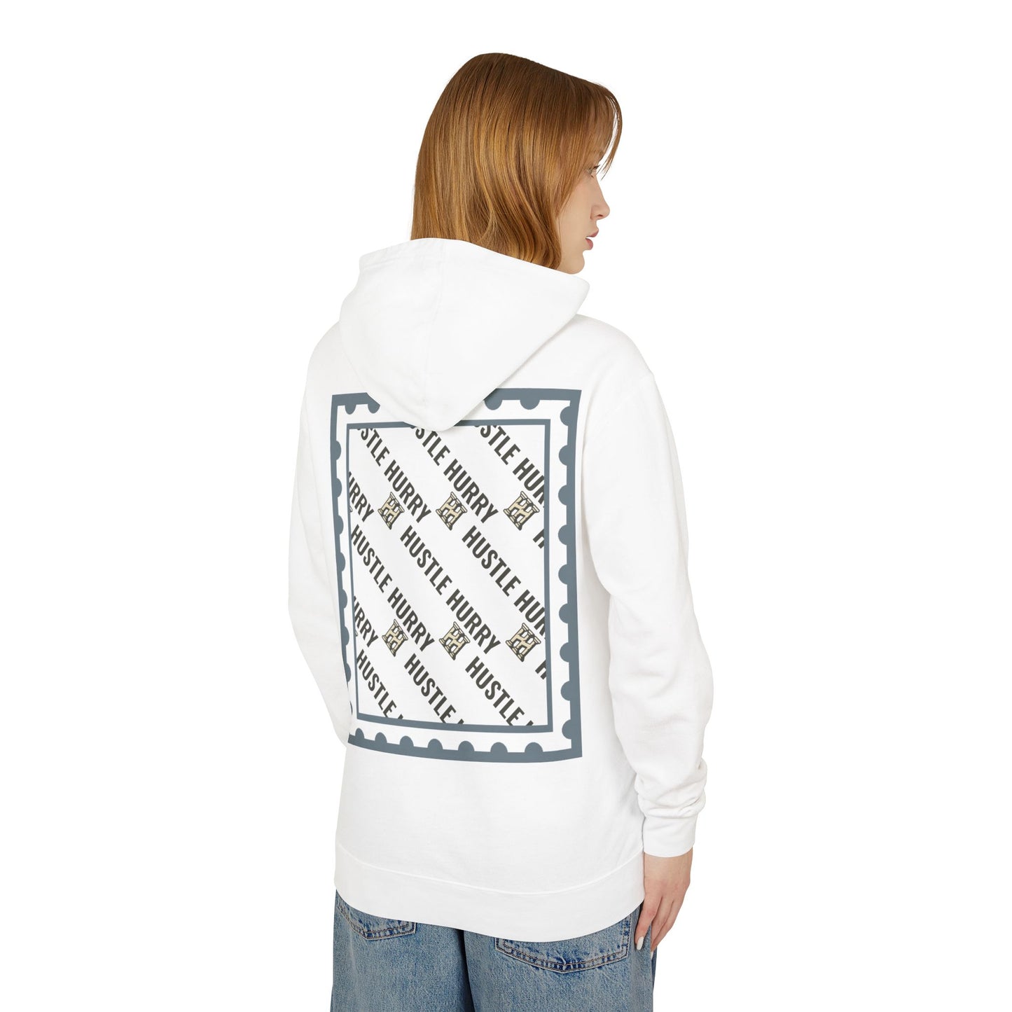 Hustle & Hurry Design, Lightweight Hooded Sweatshirt