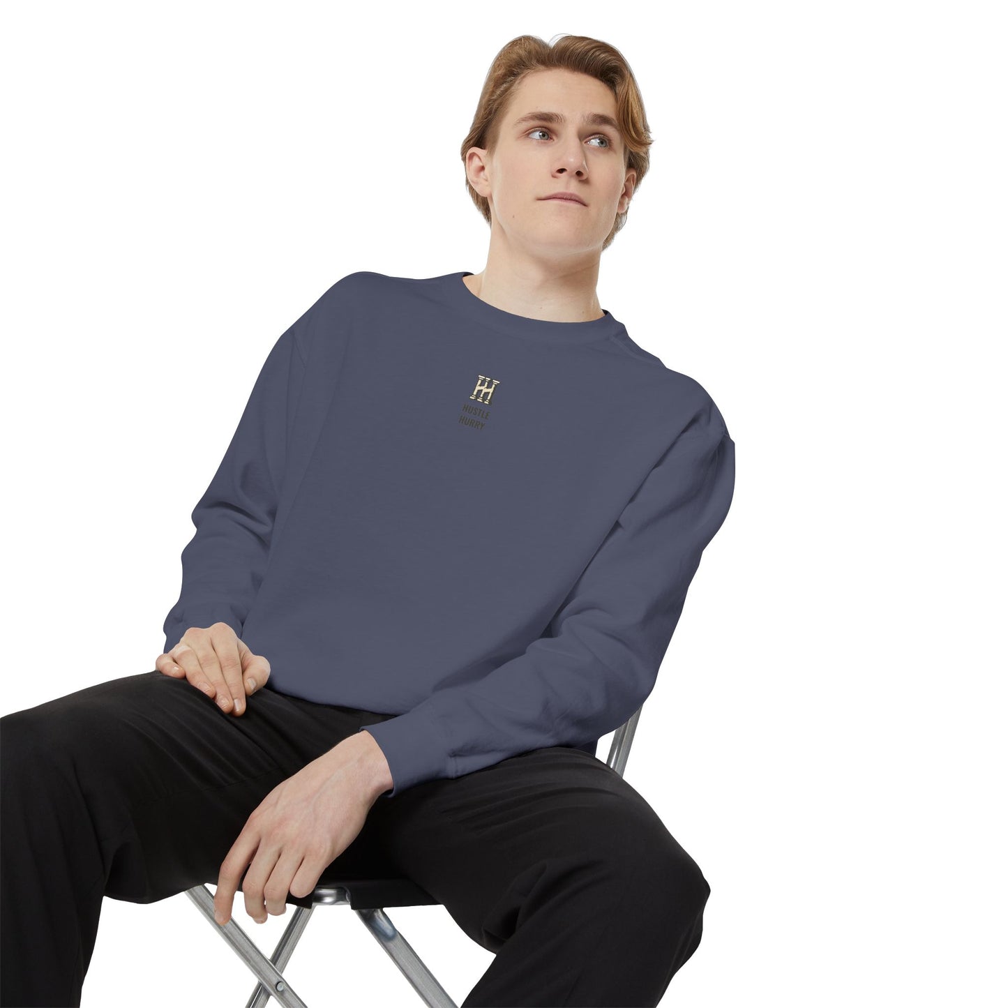 HUSTLE HURRY Sweatshirt, Cozy Garment-Dyed Sweater