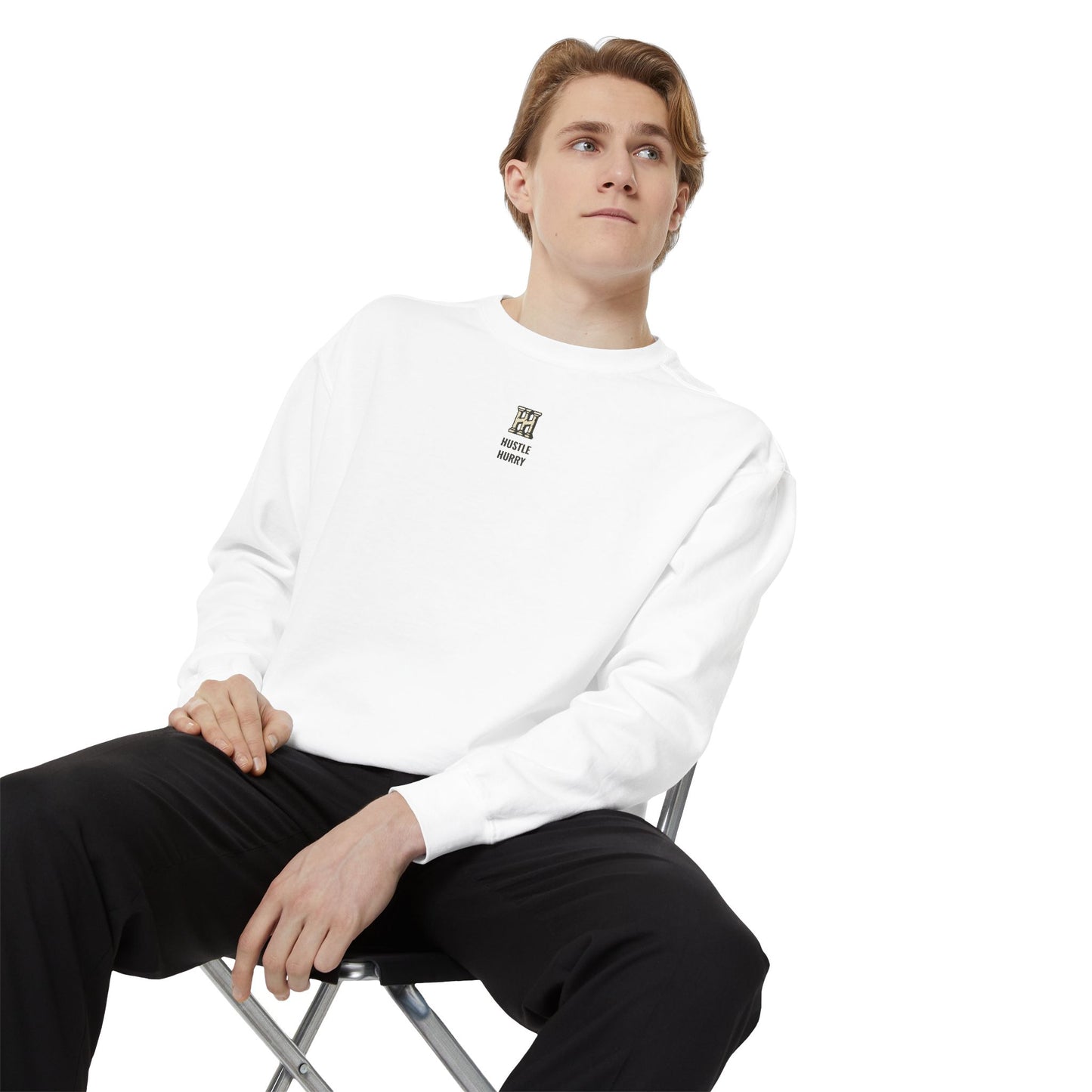 HUSTLE HURRY Sweatshirt, Cozy Garment-Dyed Sweater