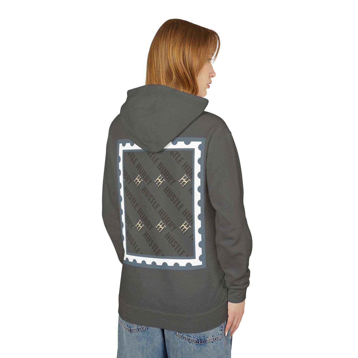 Hustle & Hurry Design, Lightweight Hooded Sweatshirt